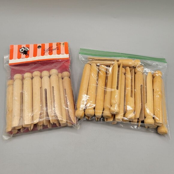Hazels Wooden Clothespins 33 Count For Crafting or Laundry Use - Picture 1 of 6